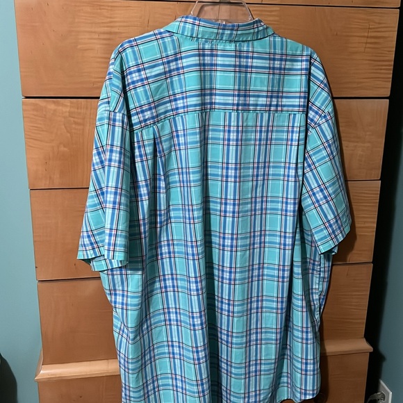 Izod Men’s Short Sleeve Shirt Button Down Button Collar Plaid Size 3XL Tall - Picture 3 of 4